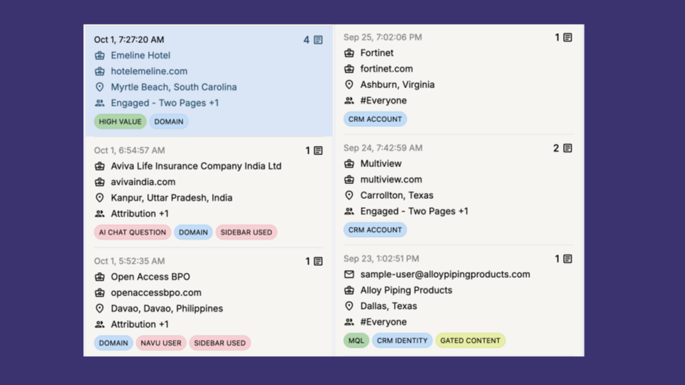 Navu journeys with company information